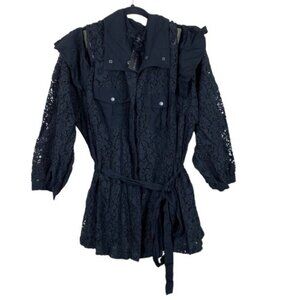 NEW Lane Bryant Black Floral Lace Whimsigoth Cold Shoulder Jacket Top Size 4X